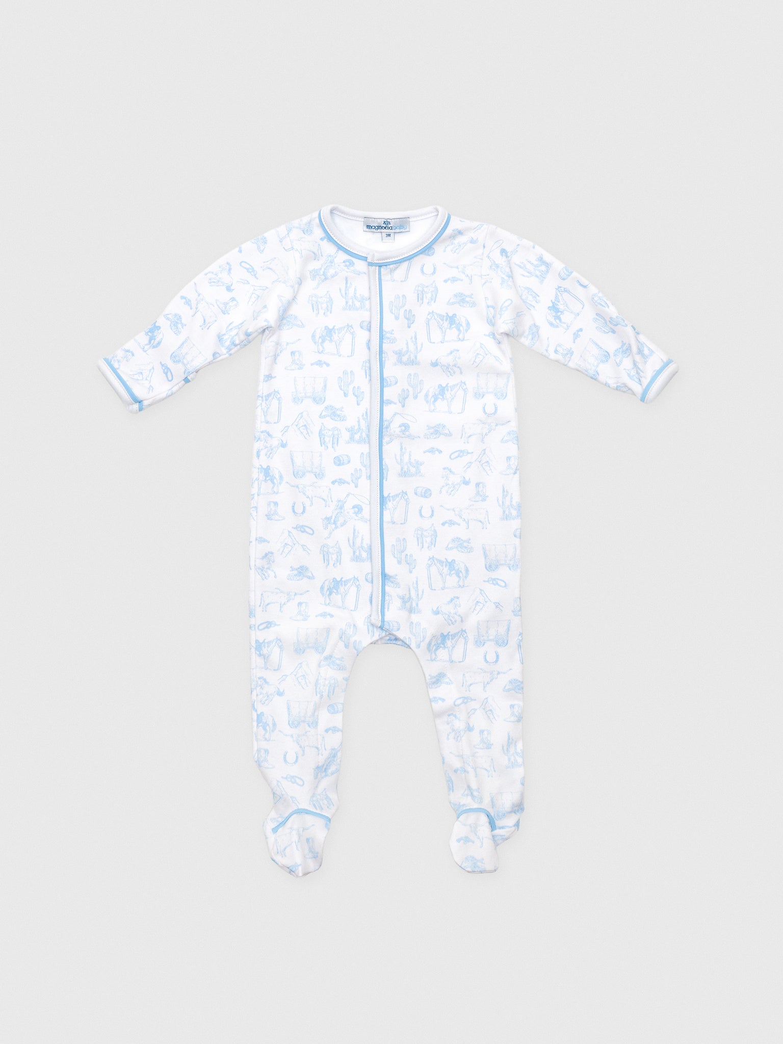 Magnolia Baby Baby Wild West Toile Footie - Saint Bernard