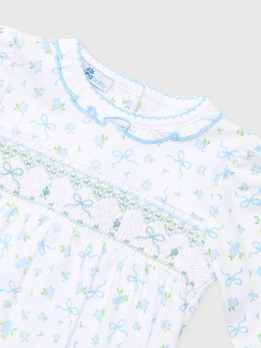 Magnolia Baby Baby Girls' Eloise's Classics Smocked Footie - Saint Bernard