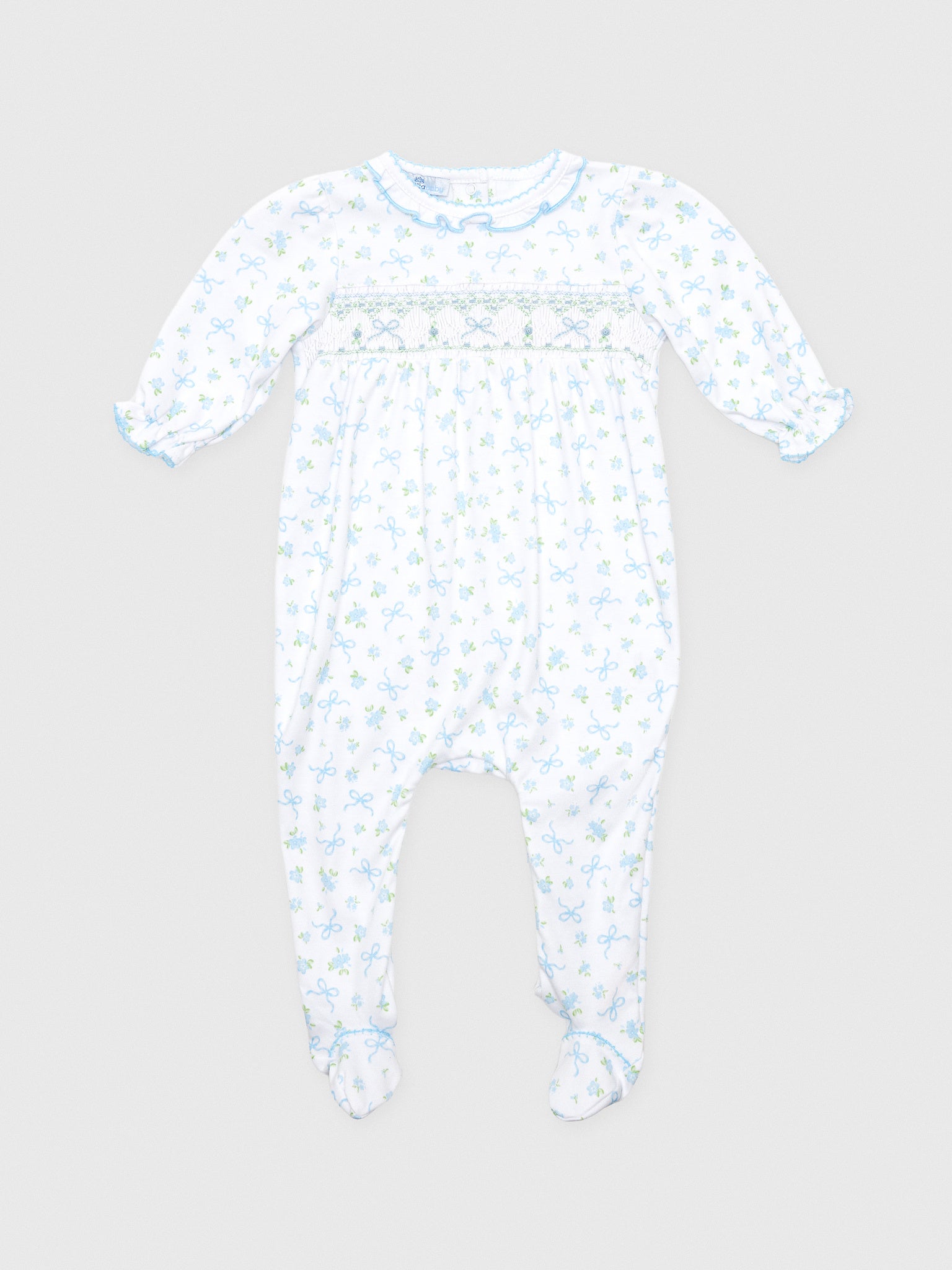 Magnolia Baby Baby Girls' Eloise's Classics Smocked Footie - Saint Bernard