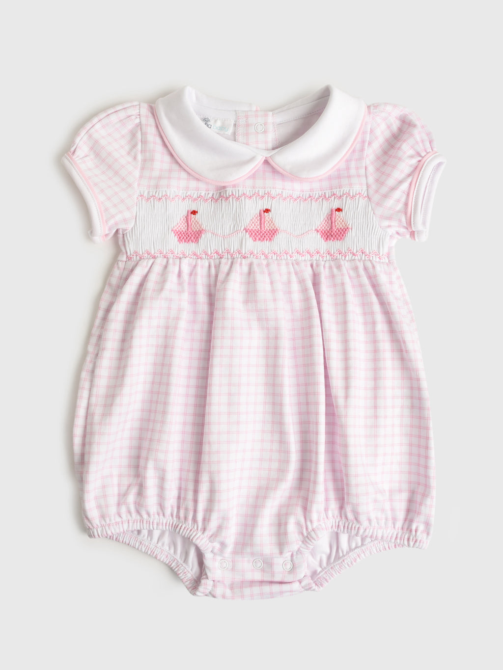 Magnolia Baby Baby Girls' Ahoy Baby Classics Smocked Bubble - Saint Bernard