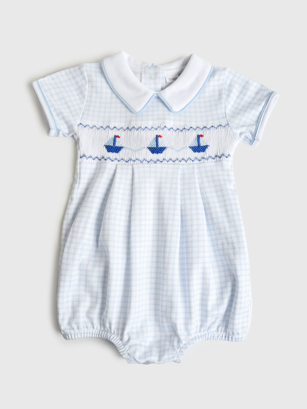 Magnolia Baby Baby Boys' Ahoy Baby Classics Smocked Bubble - Saint Bernard