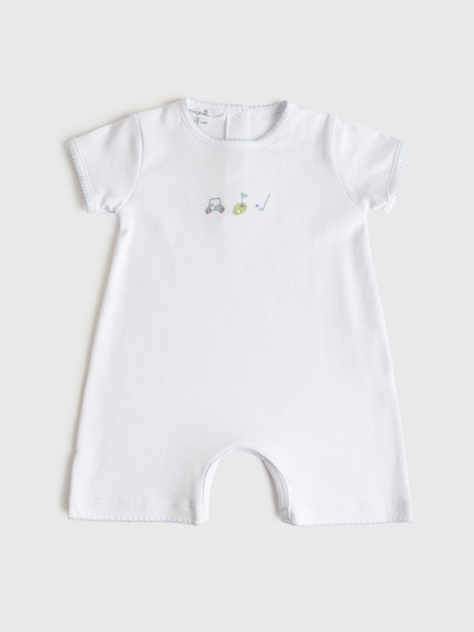 Magnolia Baby Baby Boys' Tiny Tee Time Embroidered Short Playsuit - Saint Bernard