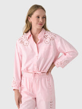 Berenice Women's Cassis Broderie Shirt - Saint Bernard