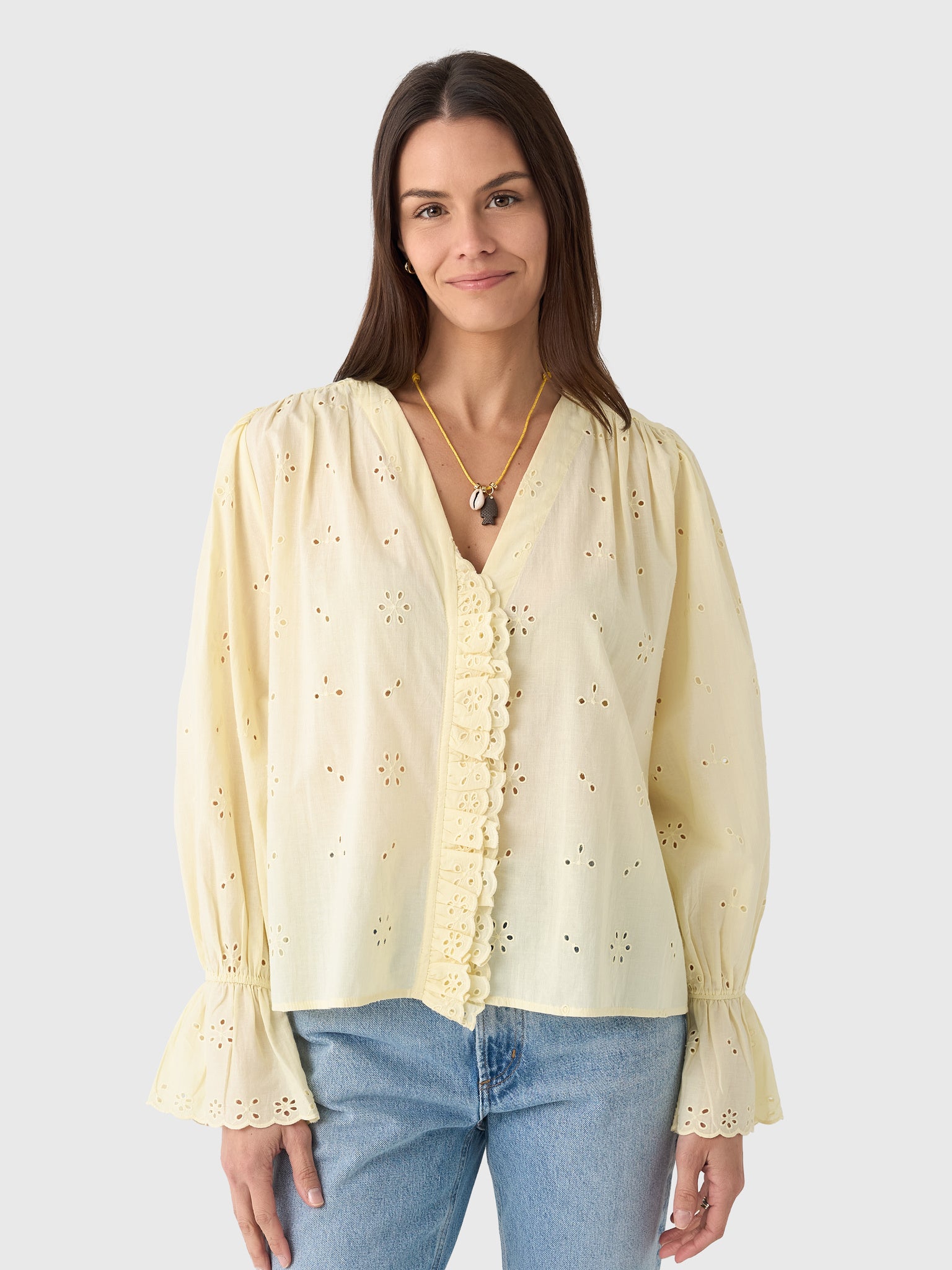 Berenice Women's Cayssa Broderie Blouse - Saint Bernard