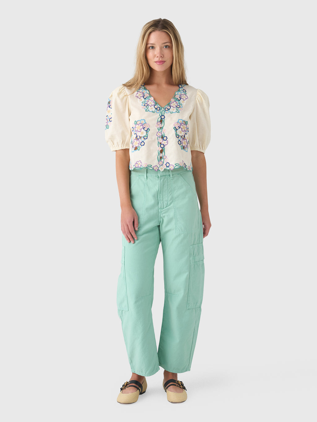 Berenice Women's Clarita Broderie Top - Saint Bernard