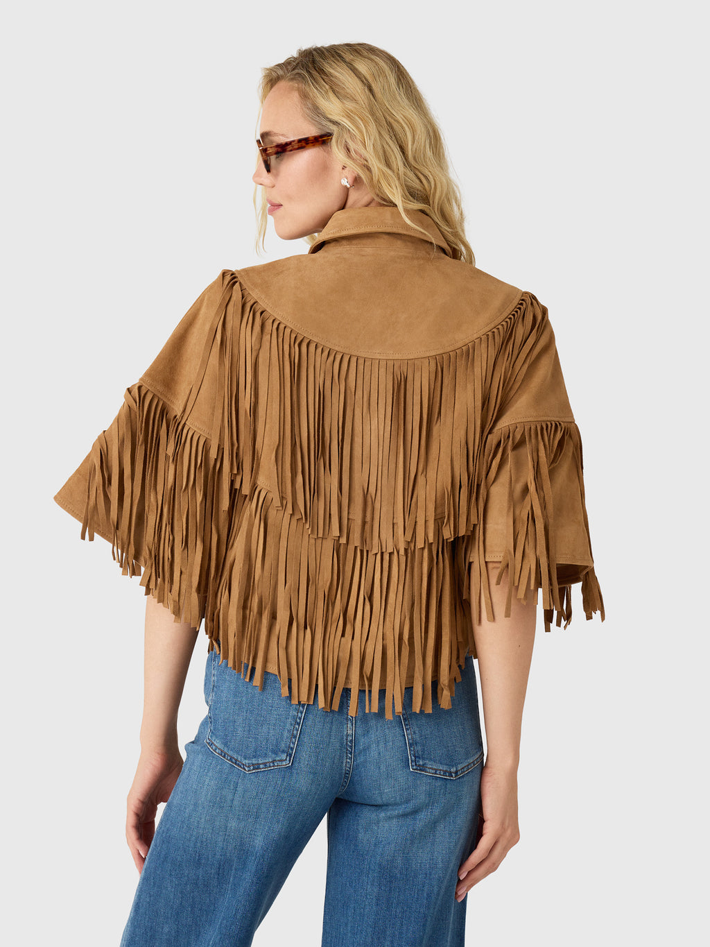 Berenice Women's Valina Suede Fringe Cape - Saint Bernard