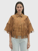 Berenice Women's Valina Suede Fringe Cape - Saint Bernard
