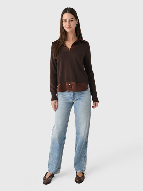 MVG Women's Silky Two-Fer Sweater