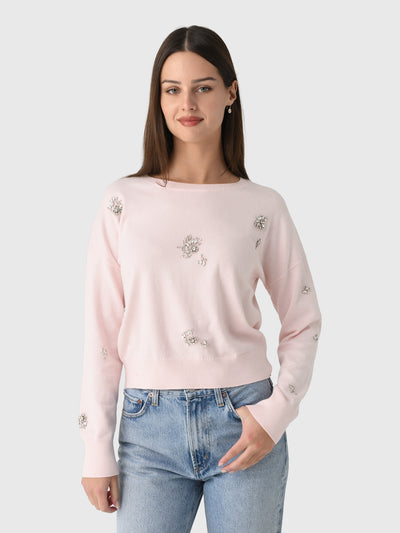 MVG Women's Rhinestone Crewneck Sweater - Saint Bernard