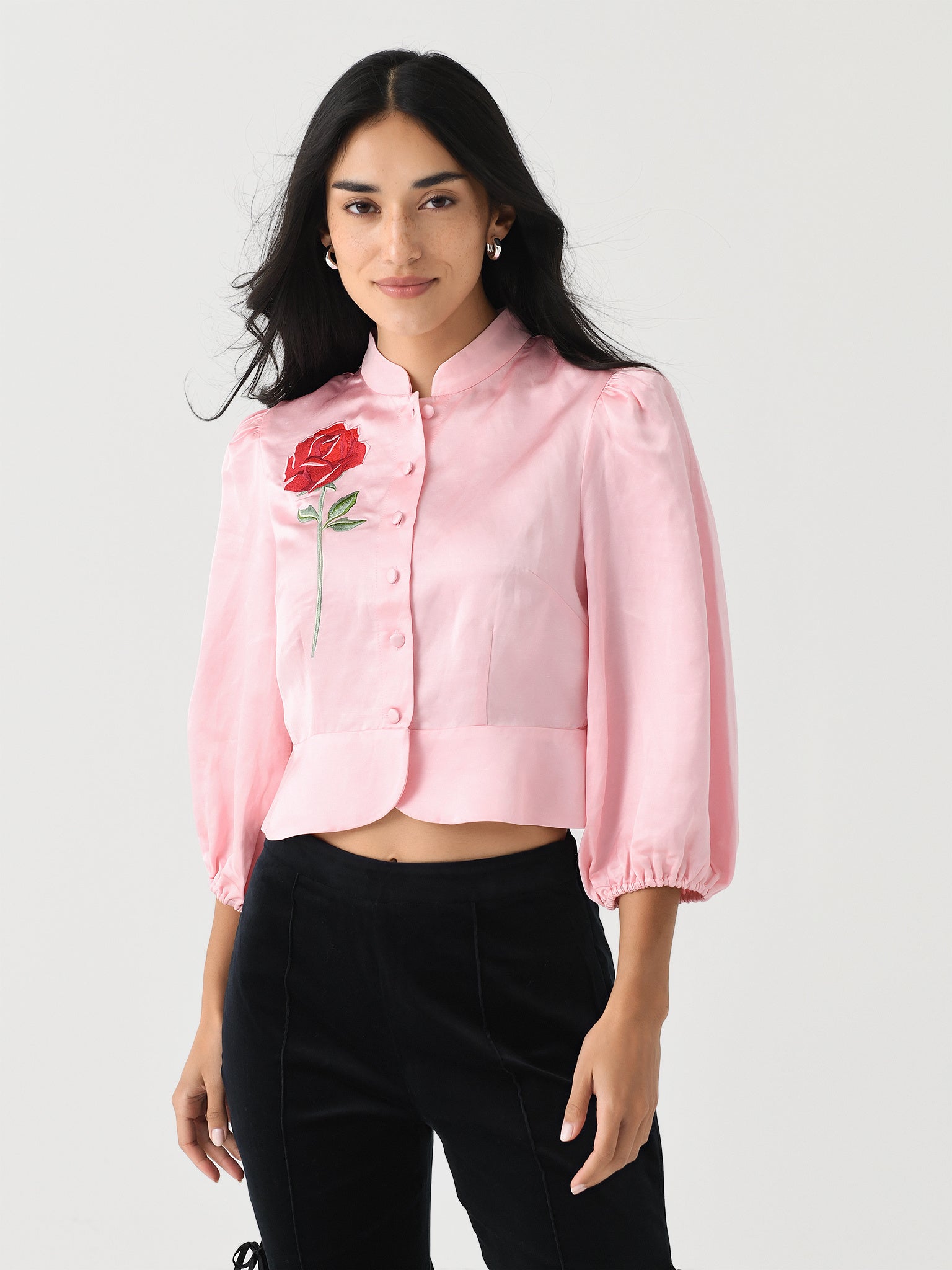 Kitri Women's Bettina Embroidered Top - Saint Bernard