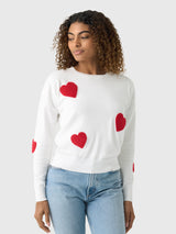 Eche Women's Heart Crew Sweater - Saint Bernard