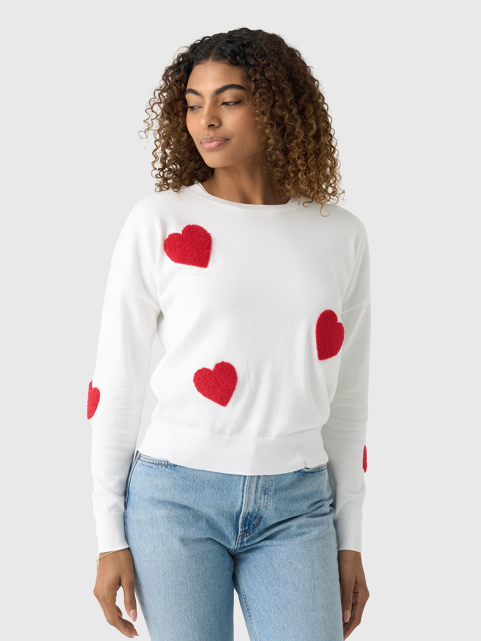 Eche Women's Heart Crew Sweater - Saint Bernard