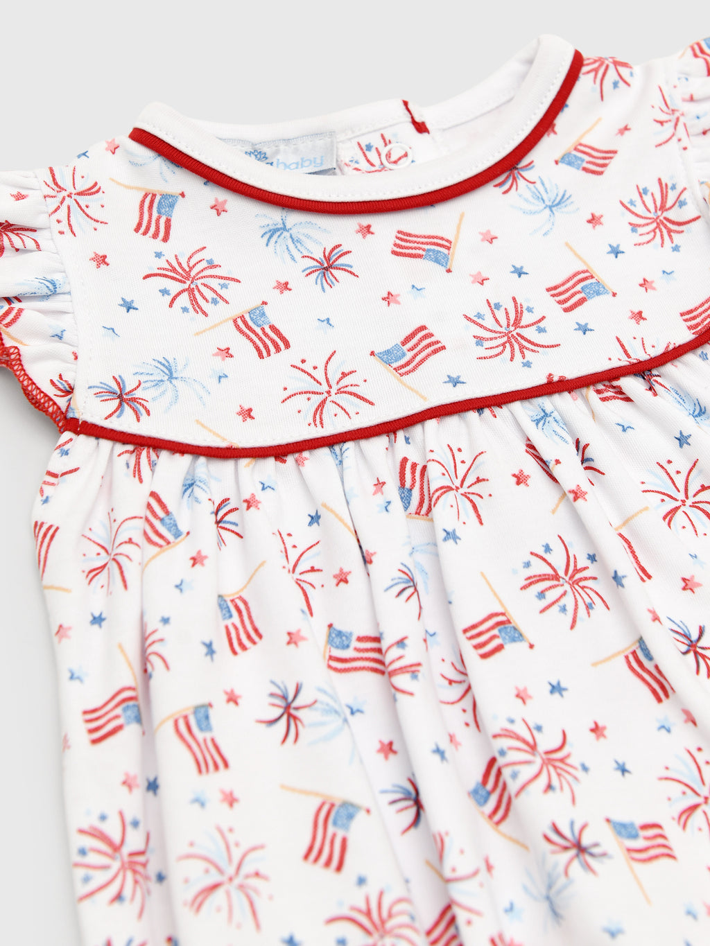 Magnolia Baby Baby Girls' A Sparkly Fourth Print Flutters Bubble