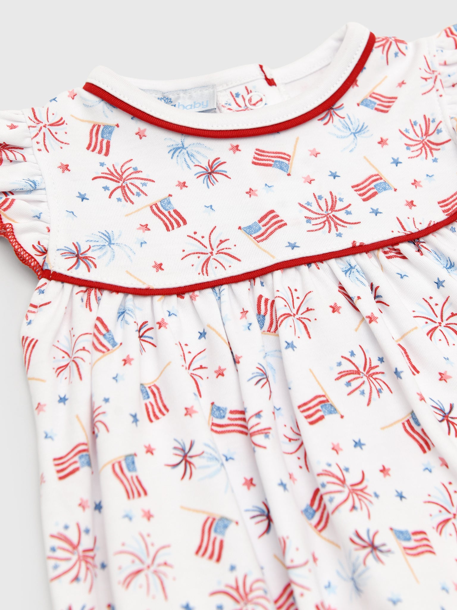 Magnolia Baby Baby Girls' A Sparkly Fourth Print Flutters Bubble