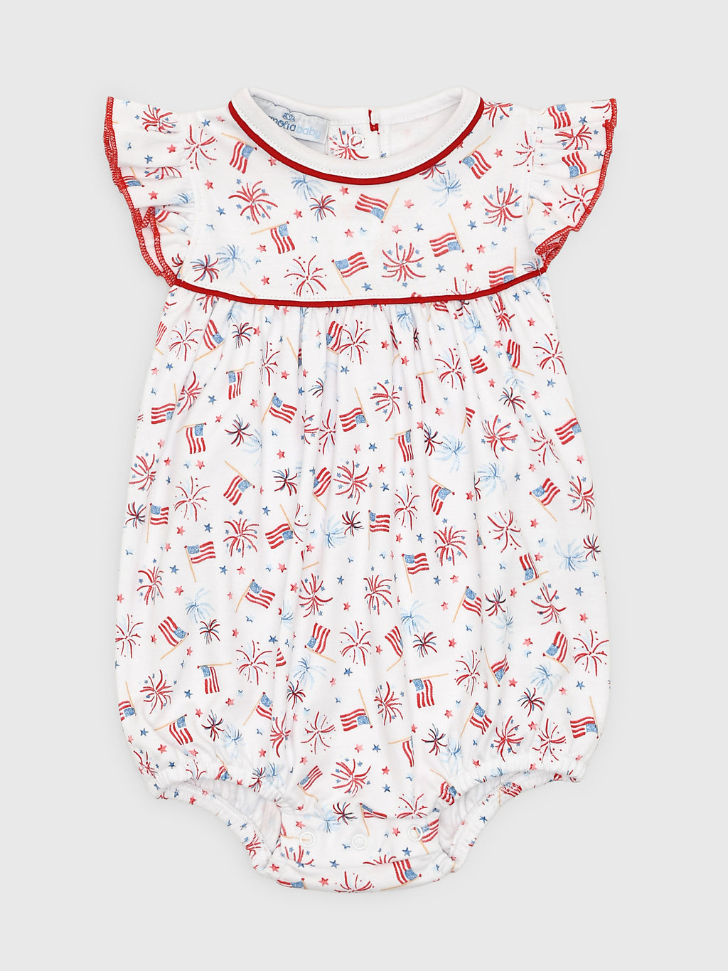Magnolia Baby Baby Girls' A Sparkly Fourth Print Flutters Bubble
