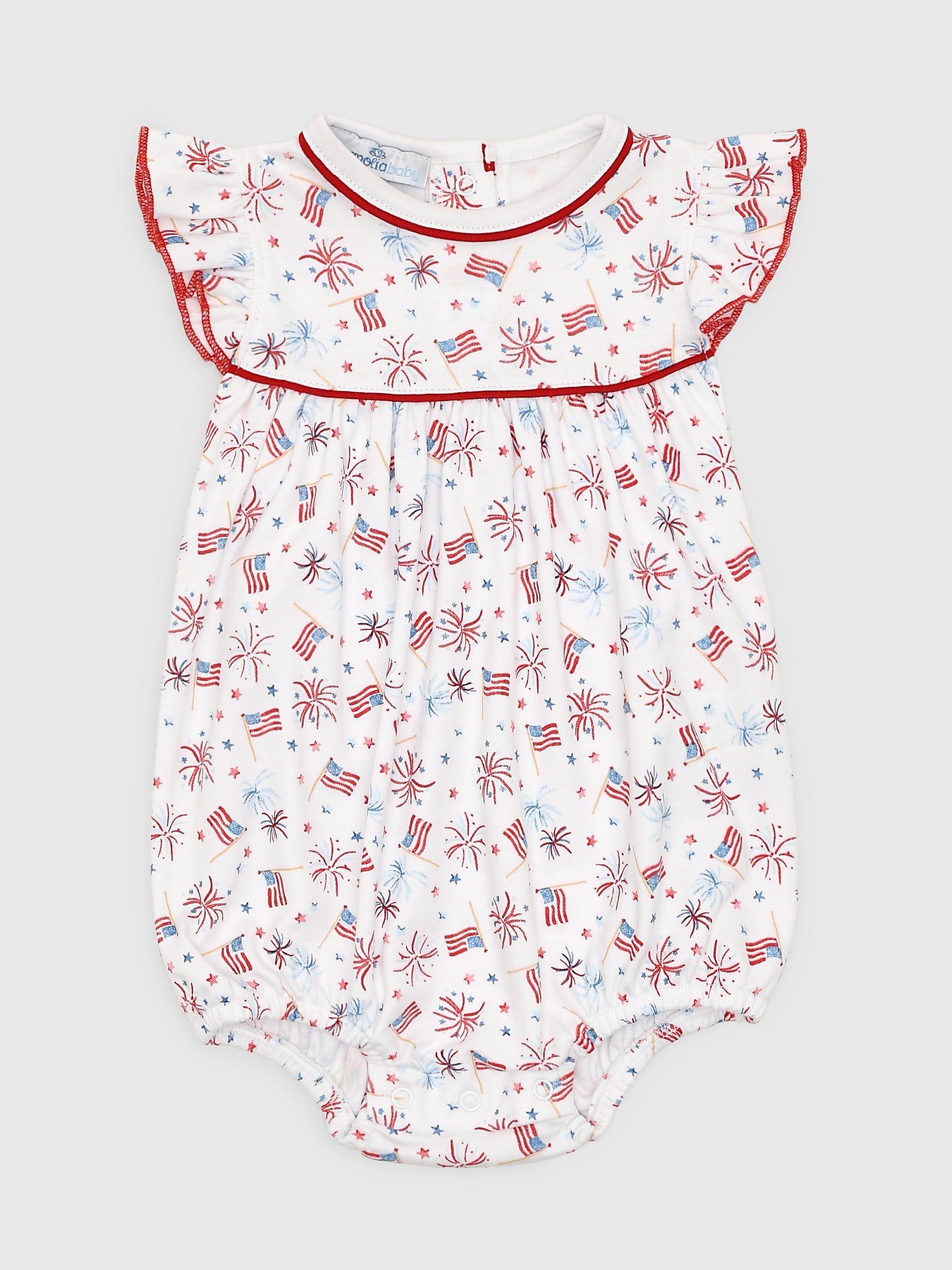 Magnolia Baby Baby Girls' A Sparkly Fourth Print Flutters Bubble