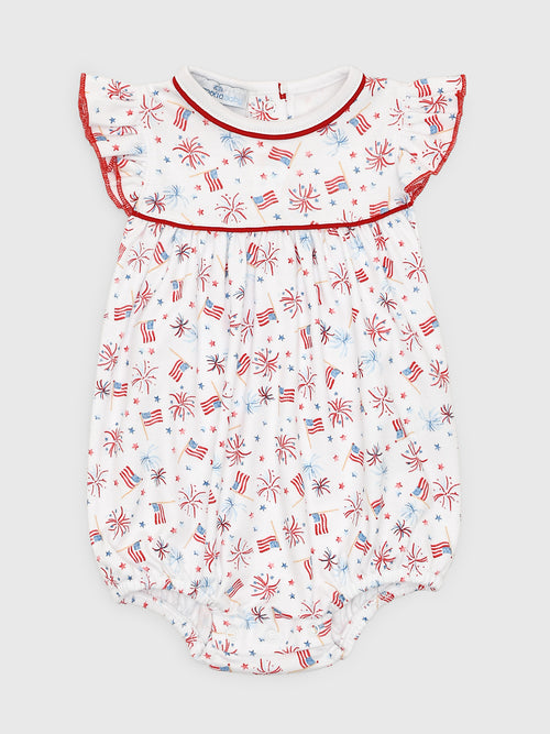 Magnolia Baby Baby Girls' A Sparkly Fourth Print Flutters Bubble
