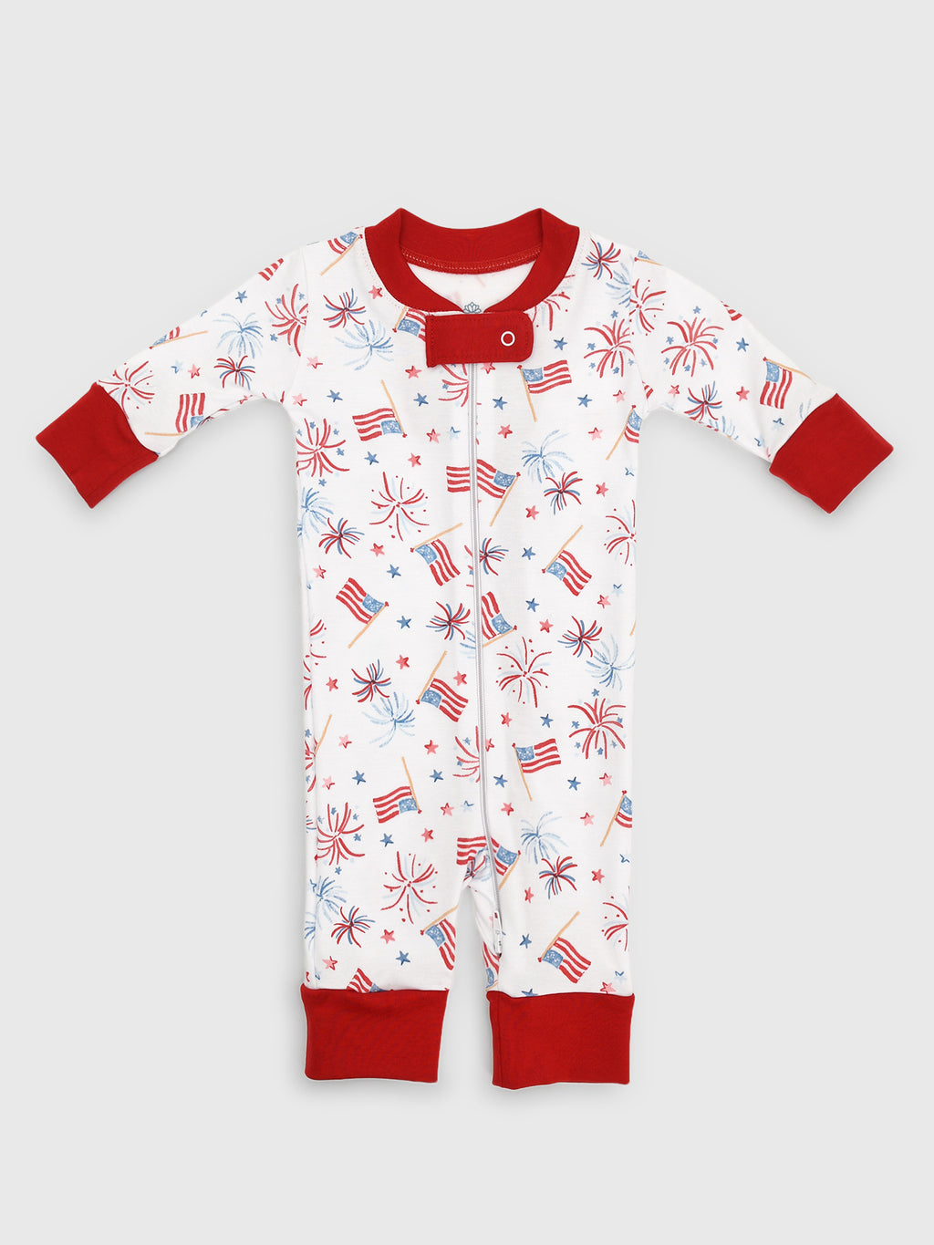 Magnolia Baby Baby A Sparkly Fourth Zip Pajama - Saint Bernard