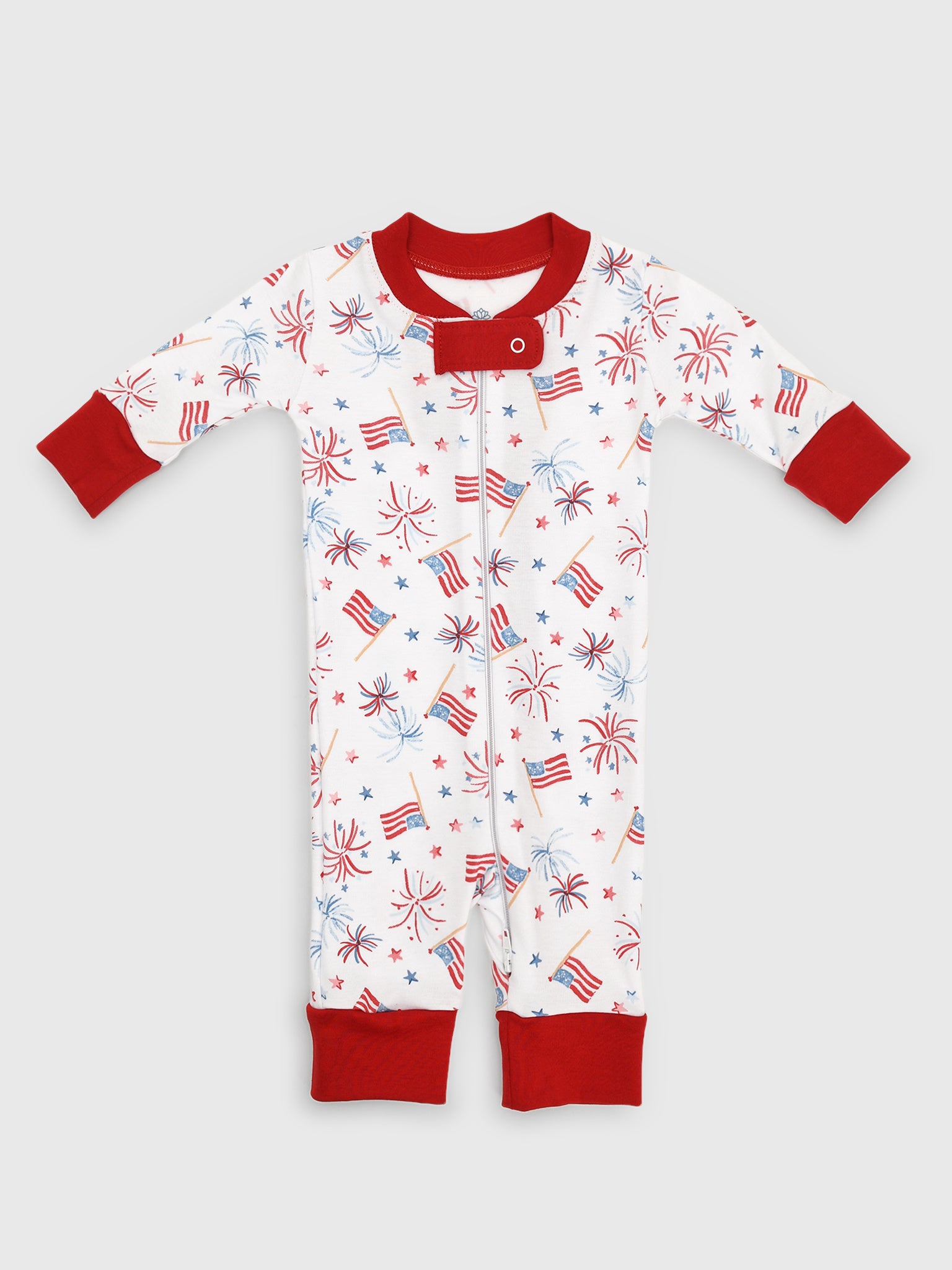 Magnolia Baby Baby A Sparkly Fourth Zip Pajama - Saint Bernard