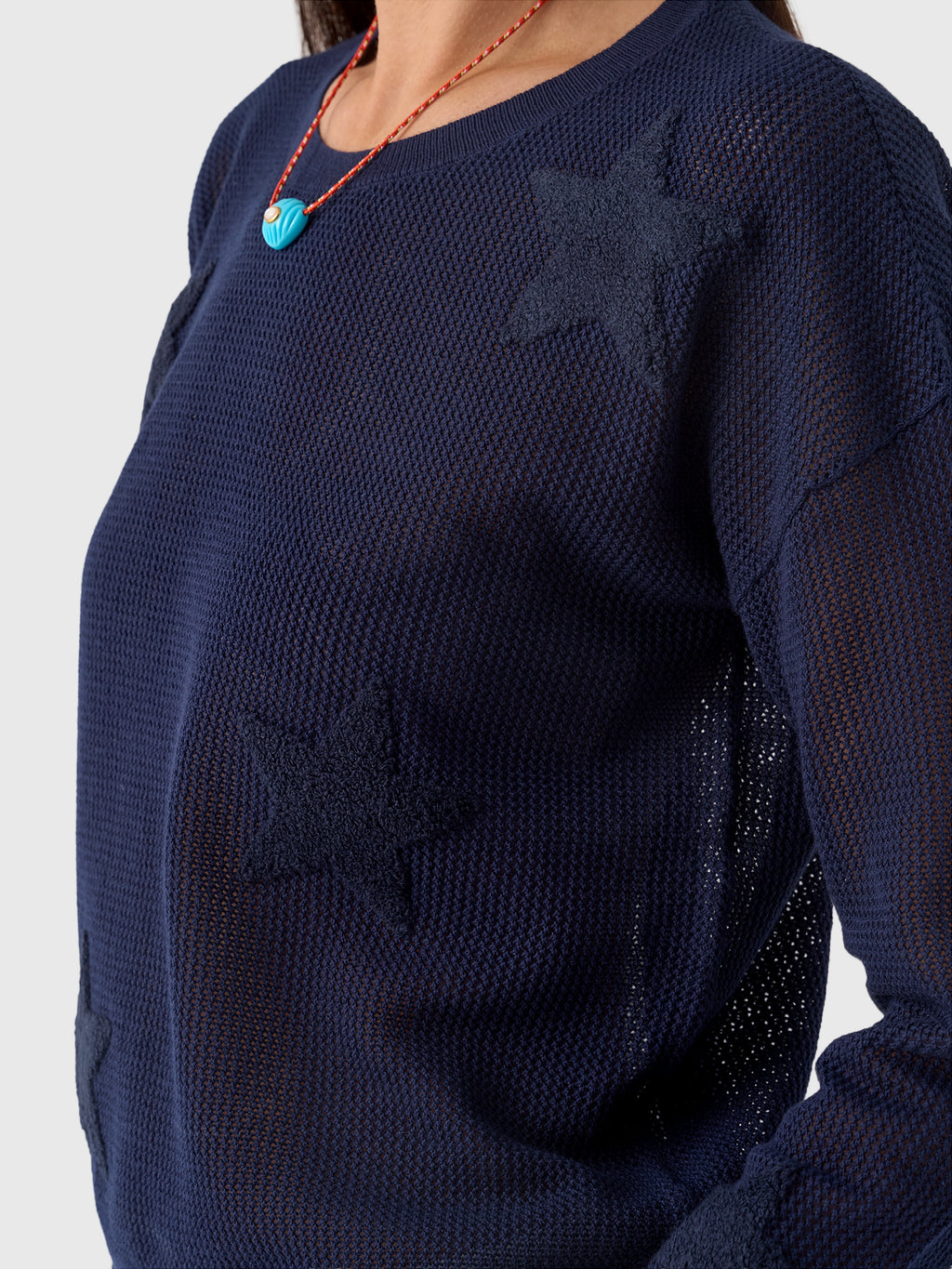 MVG Women's Mesh Star Crewneck Sweater - Saint Bernard