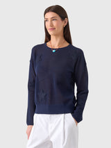MVG Women's Mesh Star Crewneck Sweater - Saint Bernard