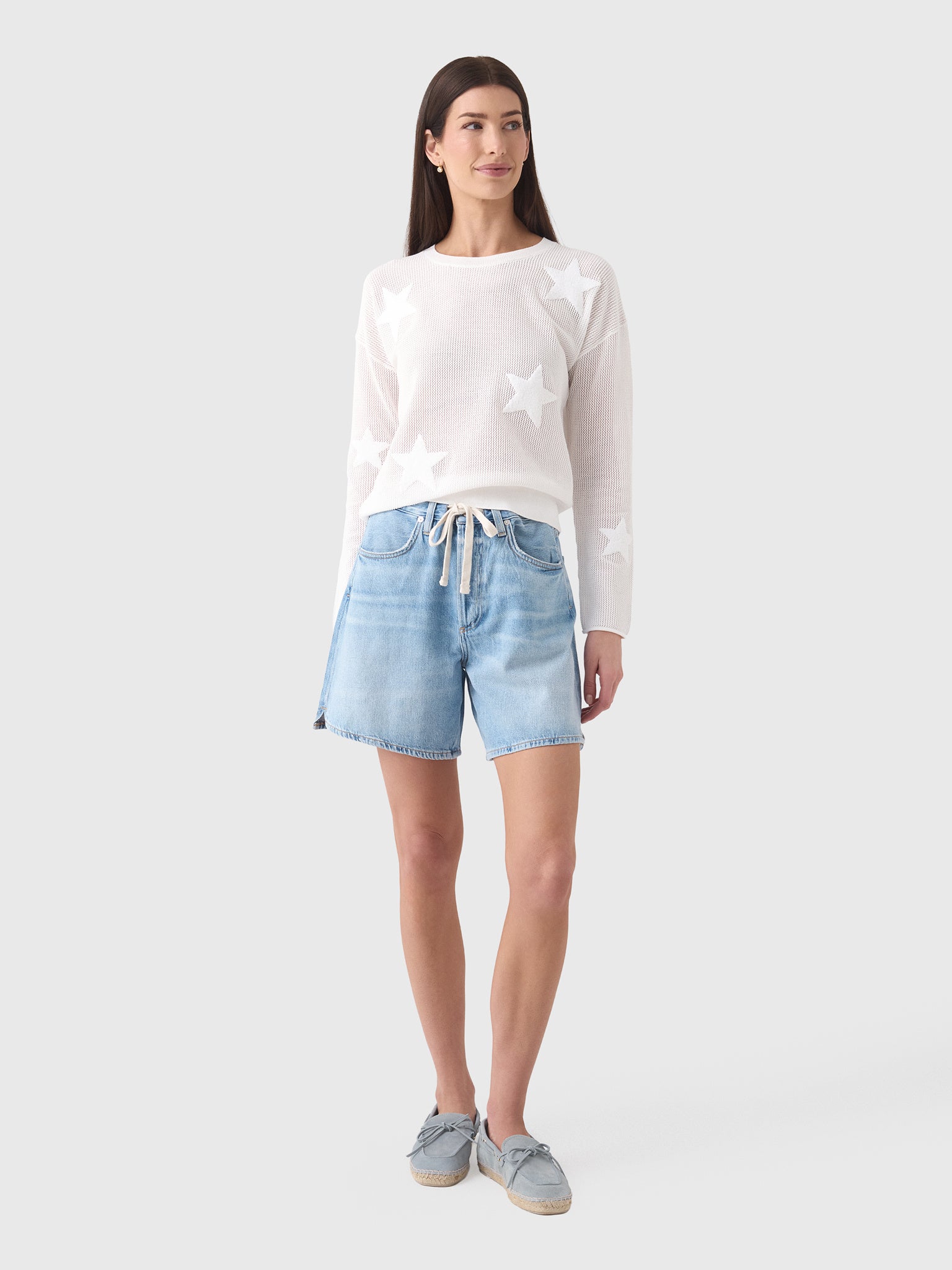 MVG Women's Mesh Star Crewneck Sweater - Saint Bernard