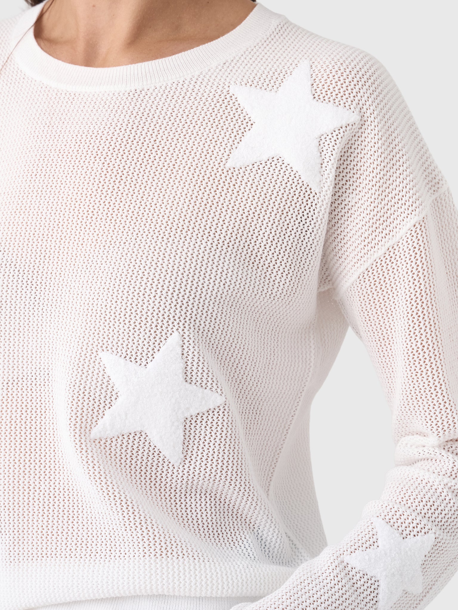 MVG Women's Mesh Star Crewneck Sweater - Saint Bernard