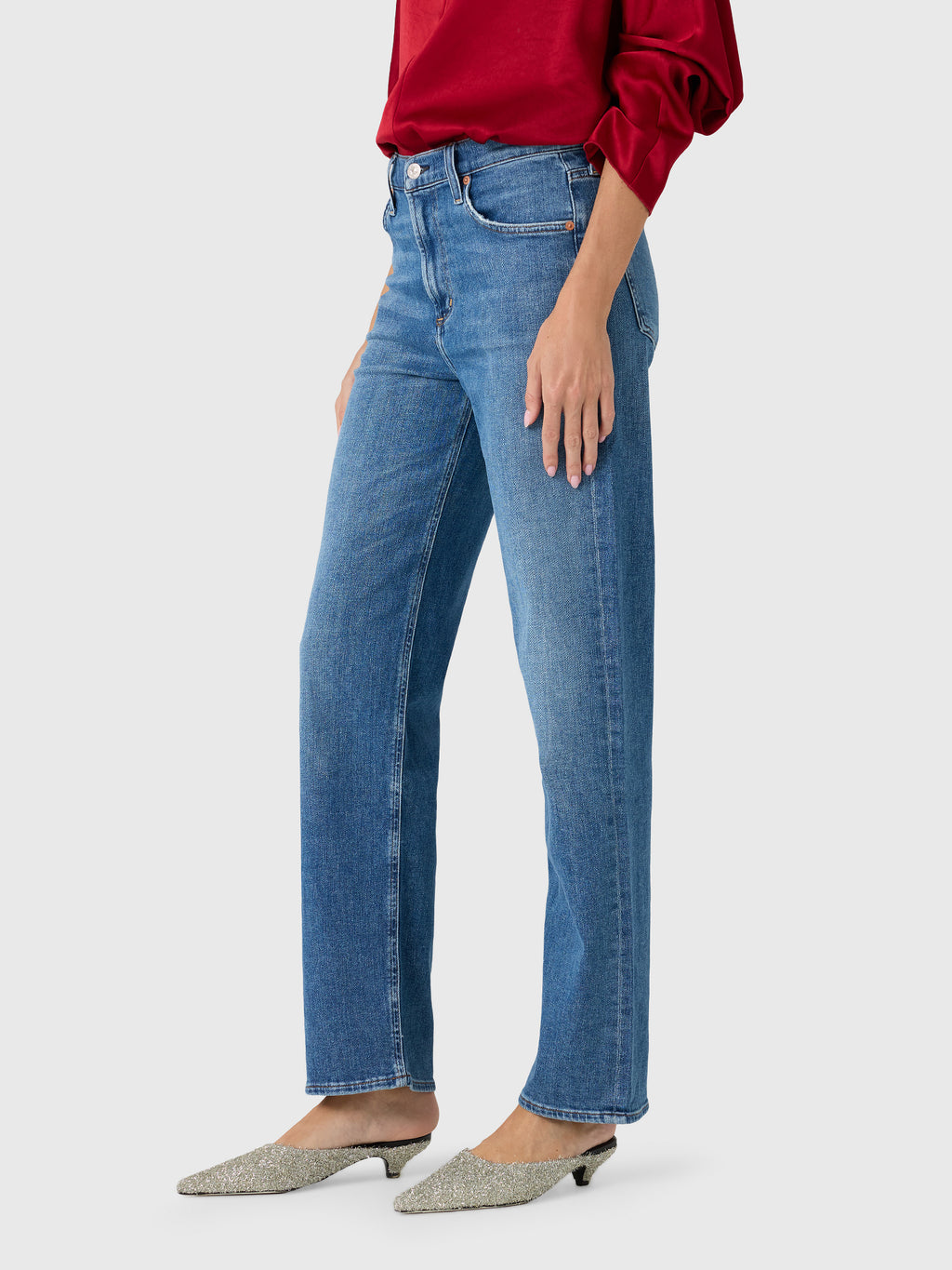 Citizens Of Humanity Women's Palma Straight Long Clean Hem Jean - Saint Bernard