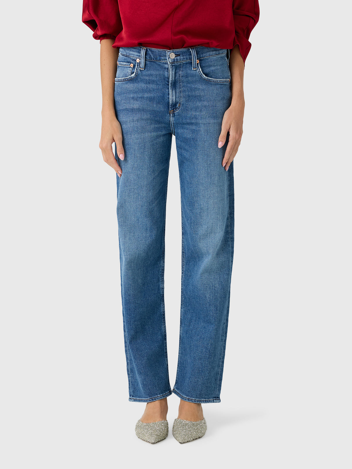 Citizens Of Humanity Women's Palma Straight Long Clean Hem Jean - Saint Bernard