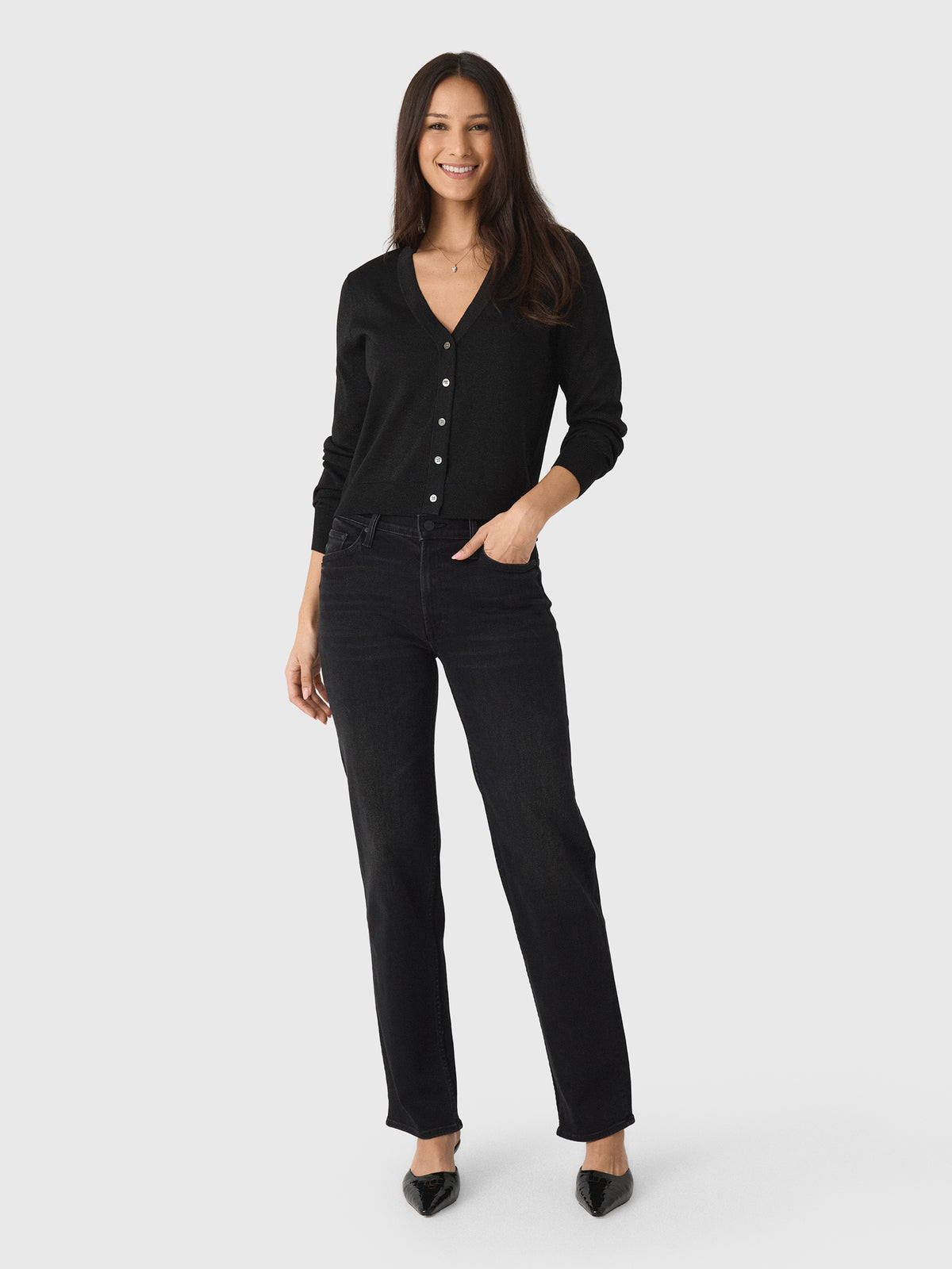 MVG Women's Sparkle V-Neck Cardigan - Saint Bernard