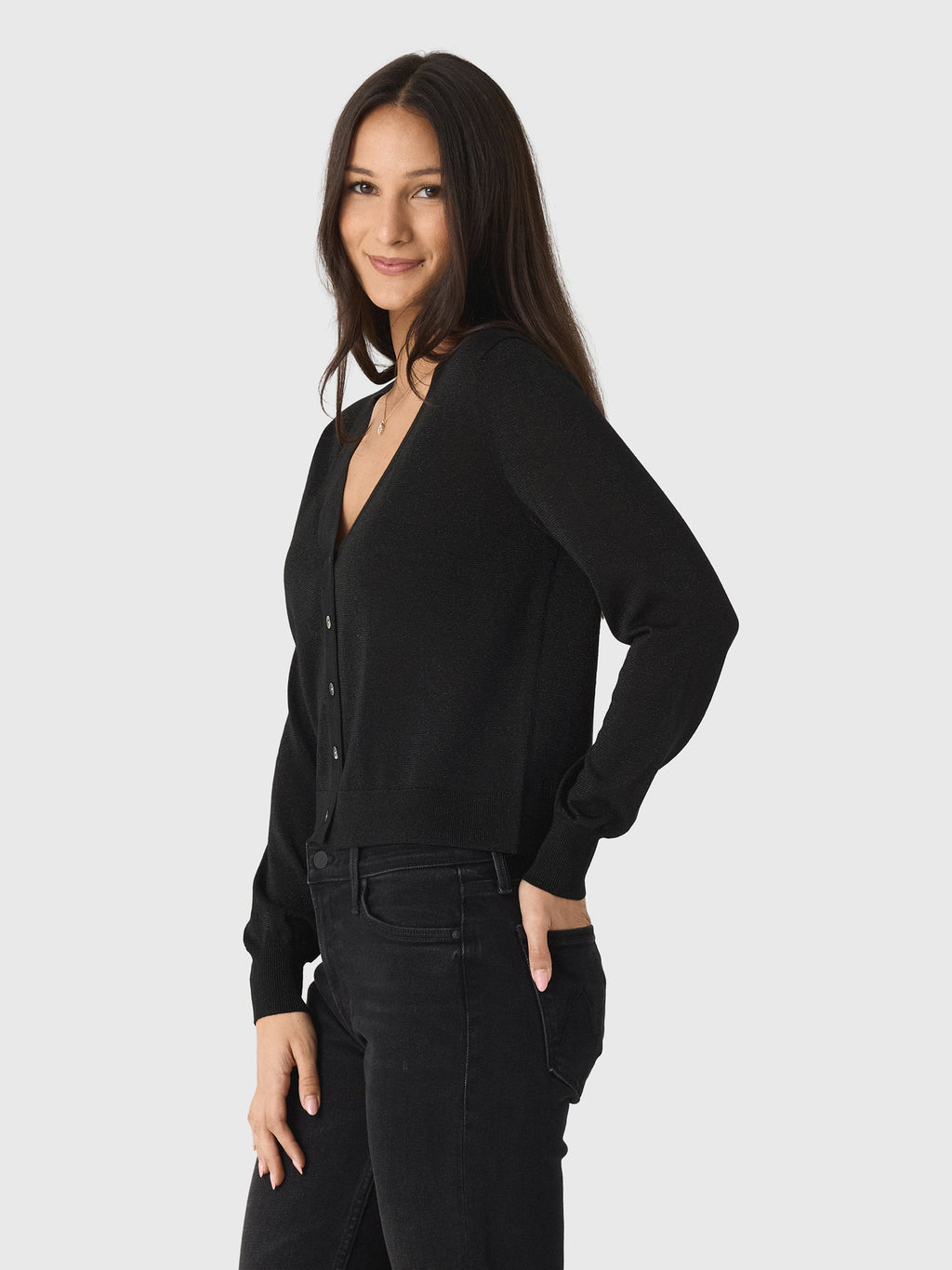 MVG Women's Sparkle V-Neck Cardigan - Saint Bernard