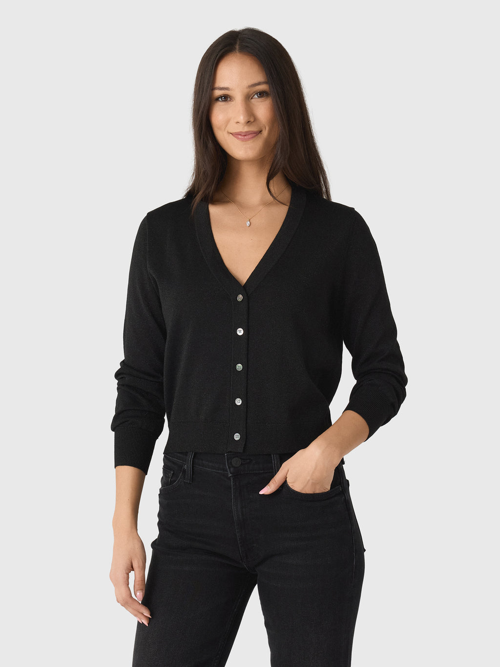 MVG Women's Sparkle V-Neck Cardigan - Saint Bernard