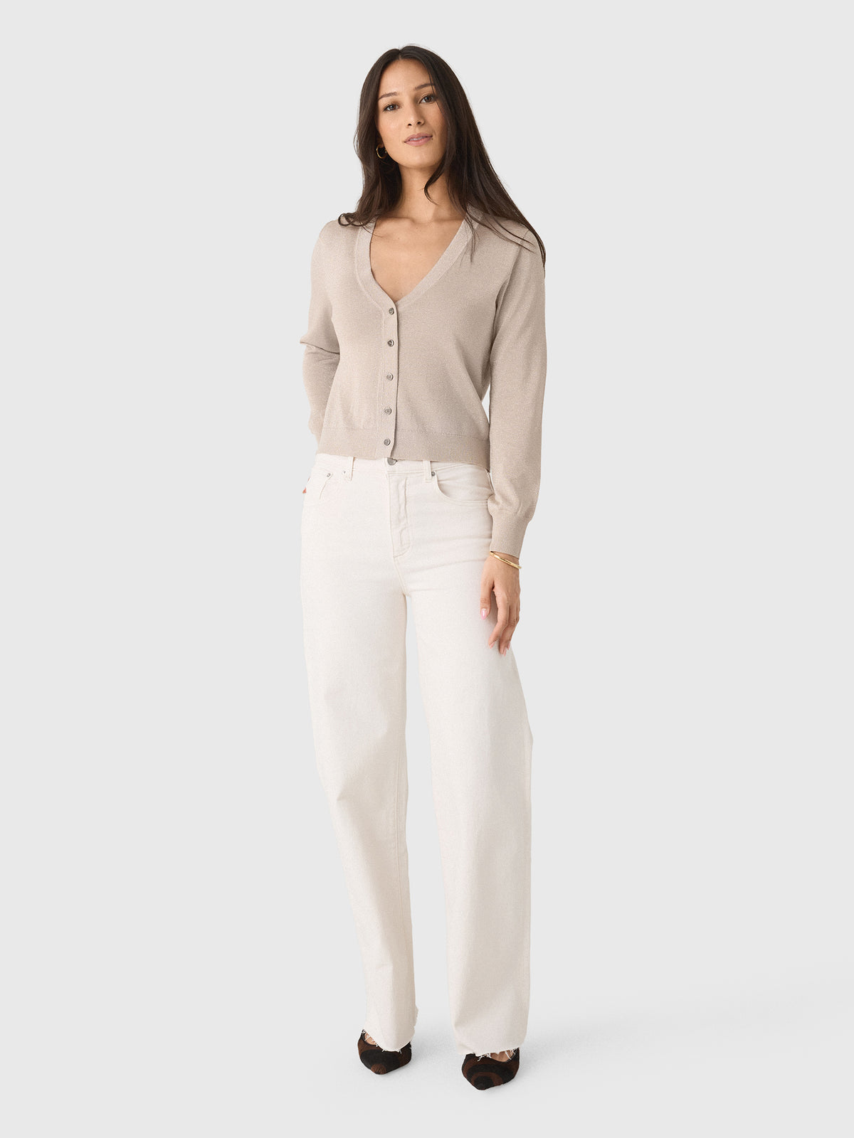 MVG Women's Sparkle V-Neck Cardigan - Saint Bernard
