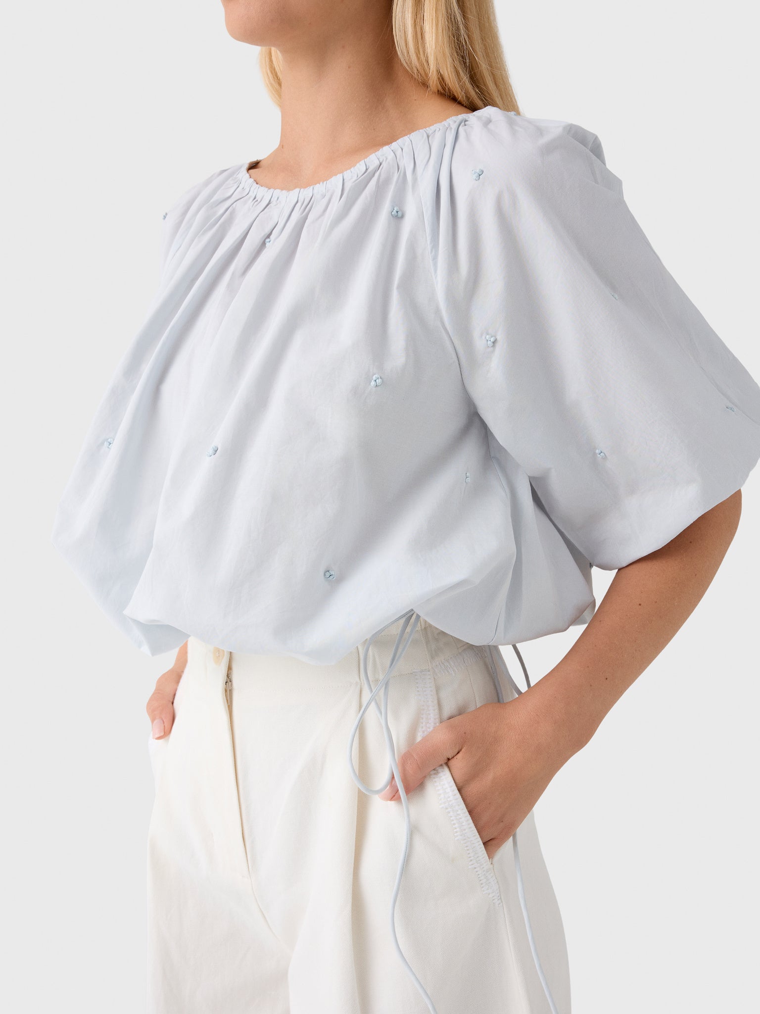 Merlette Women's Lotus Embroidered Top - Saint Bernard