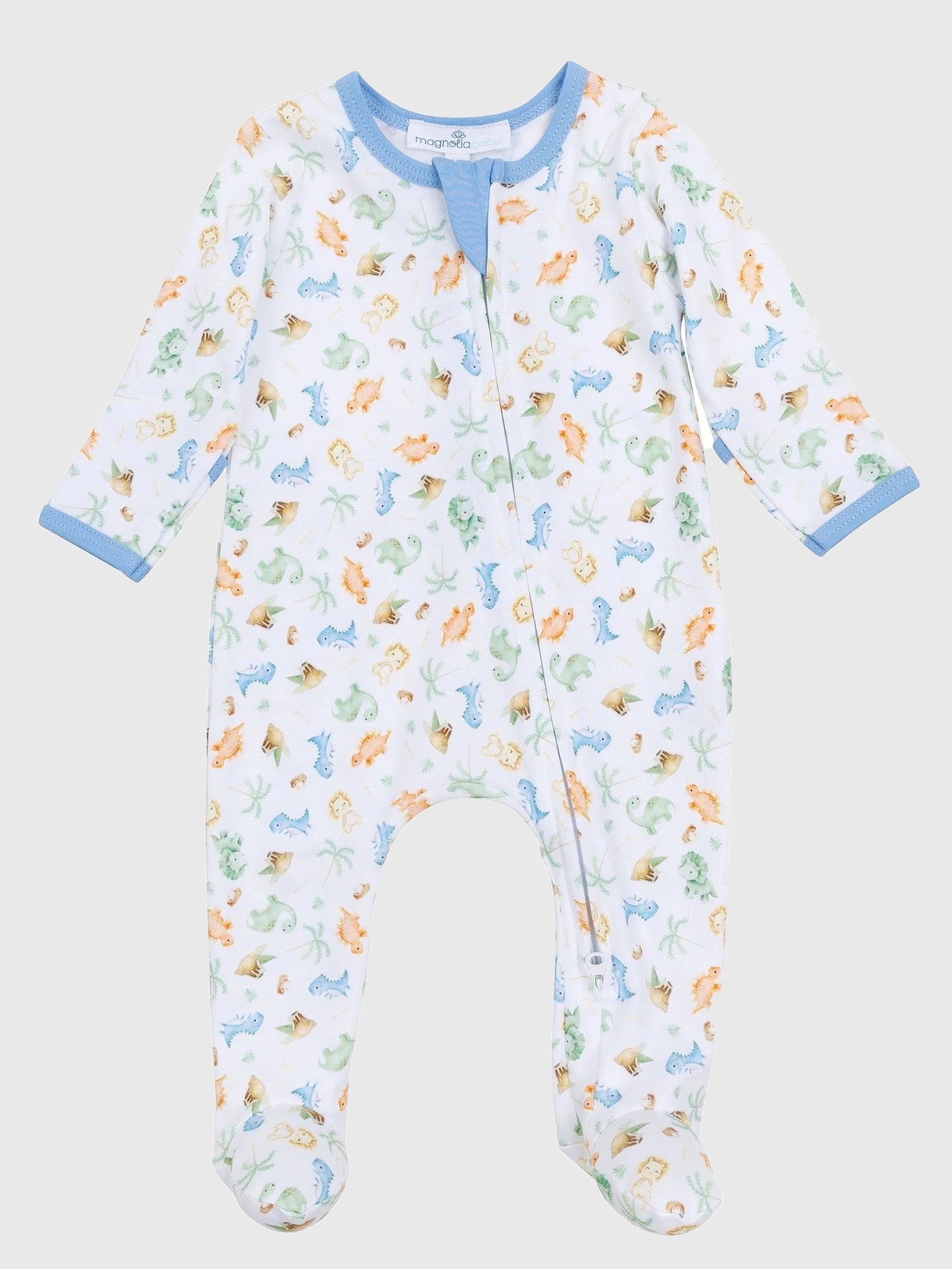 Magnolia Baby Baby Dino-Land Zipper Footie - Saint Bernard