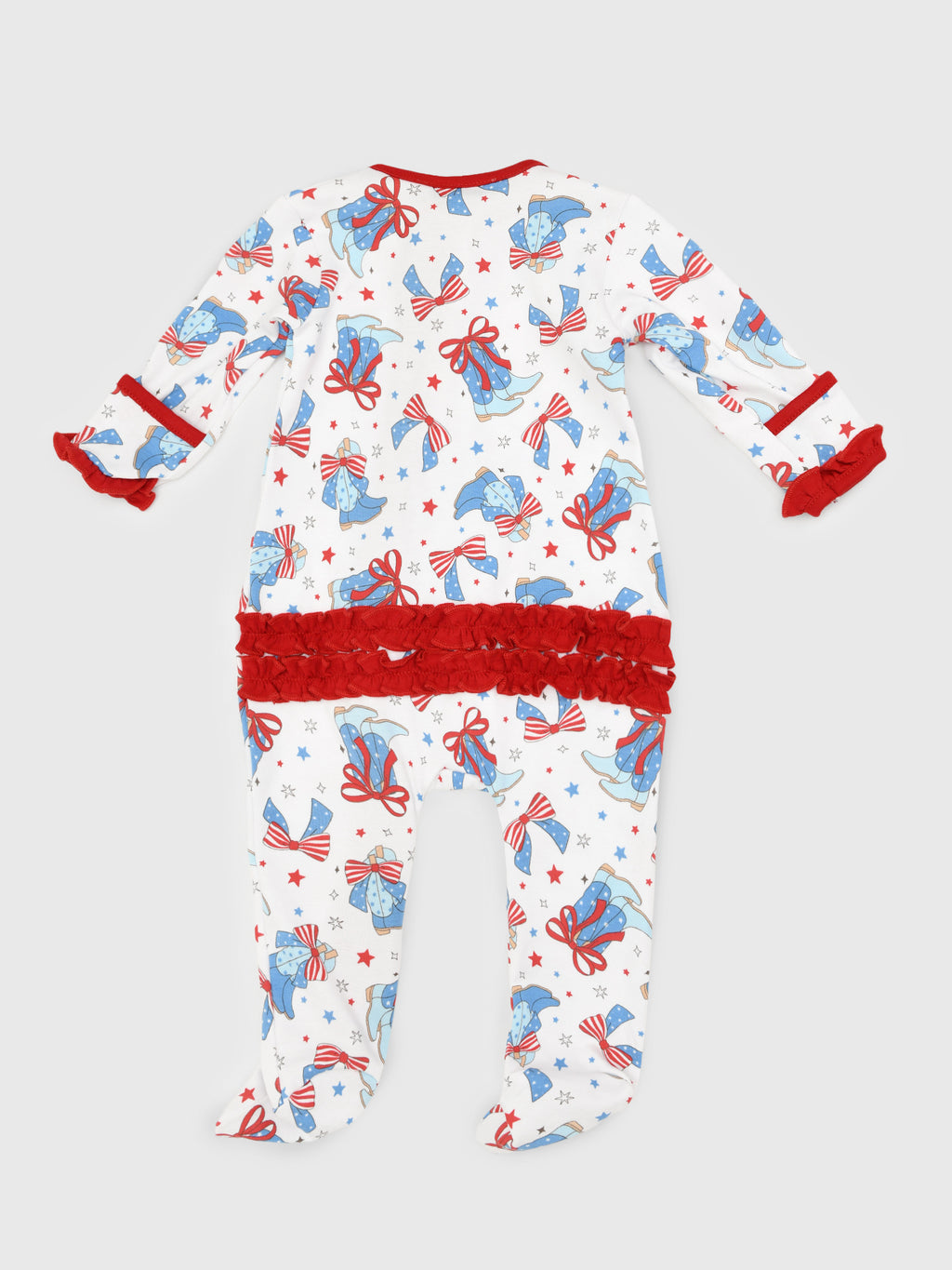Magnolia Baby Baby Girls' Firecracker Cutie Ruffle Zip Footie - Saint Bernard
