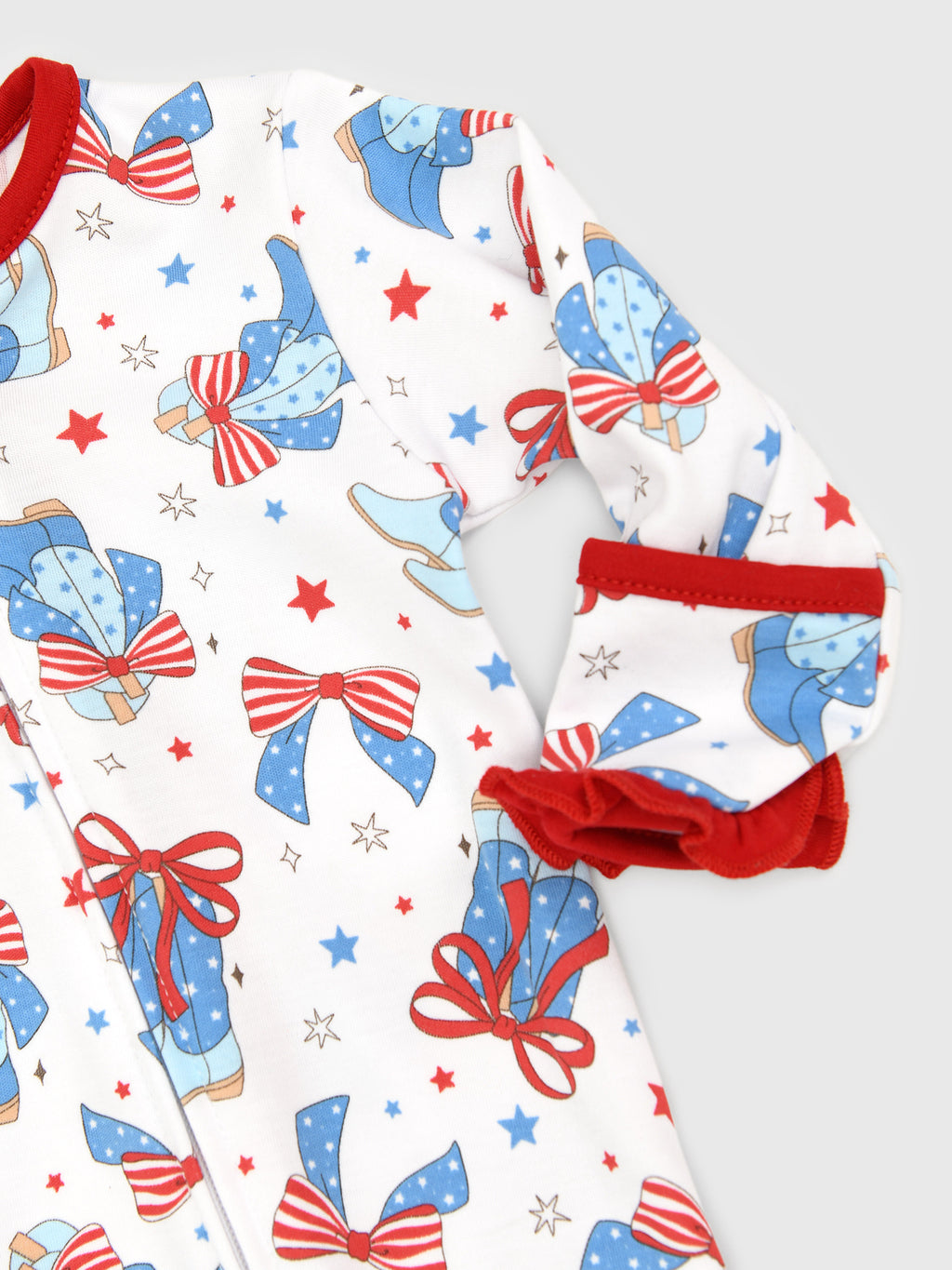 Magnolia Baby Baby Girls' Firecracker Cutie Ruffle Zip Footie - Saint Bernard