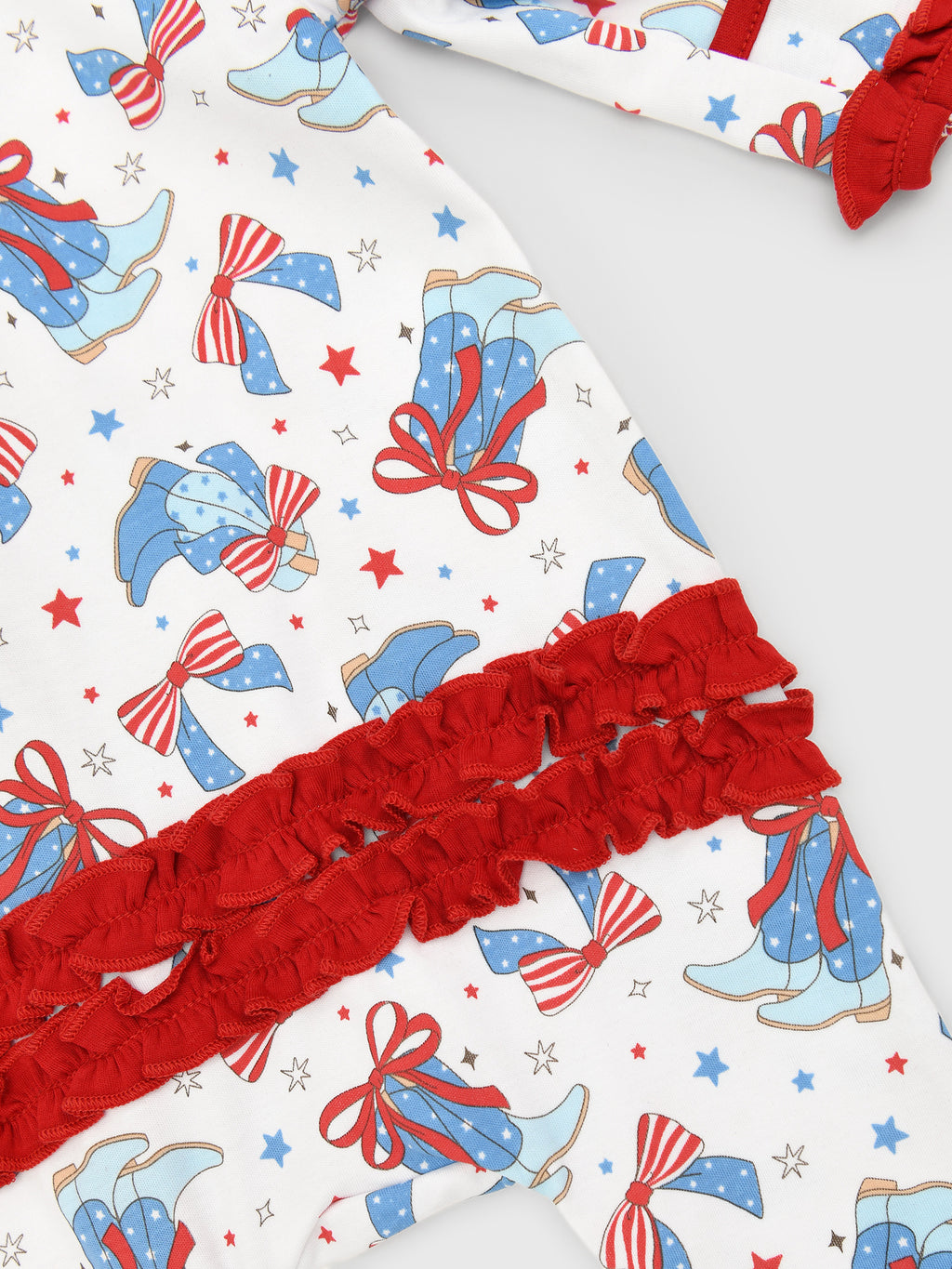 Magnolia Baby Baby Girls' Firecracker Cutie Ruffle Zip Footie - Saint Bernard