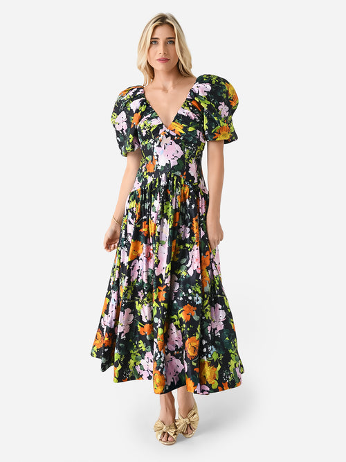 AJE Women's Gabrielle Plunge Midi Dress
