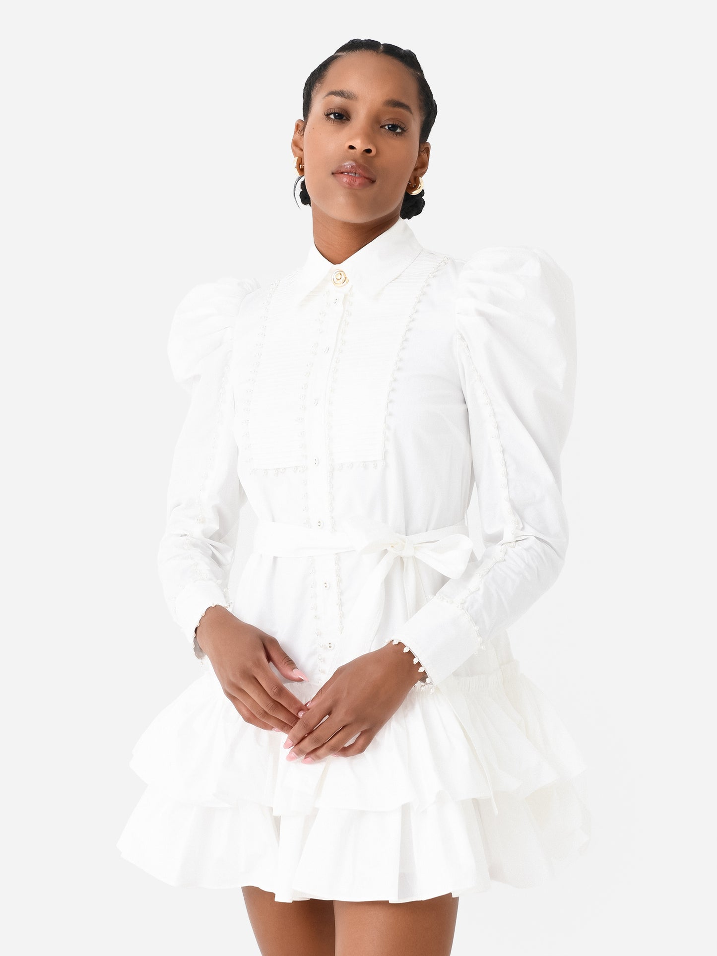 AJE Women's Florence Pearl Trim Mini Dress - Saint Bernard