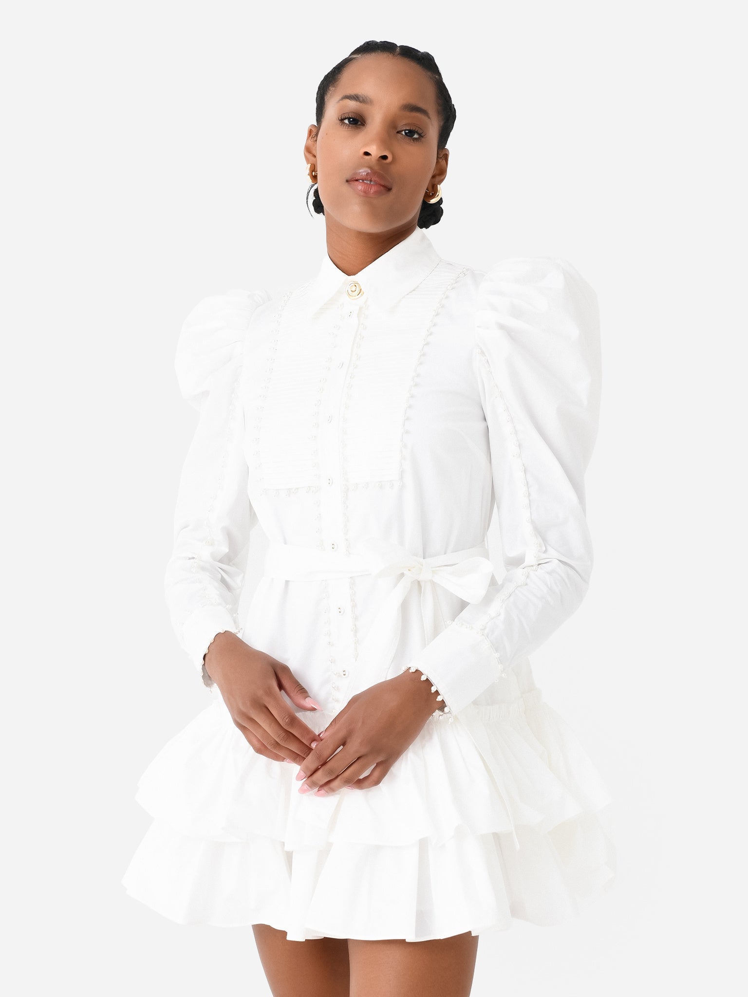 AJE Women's Florence Pearl Trim Mini Dress - Saint Bernard