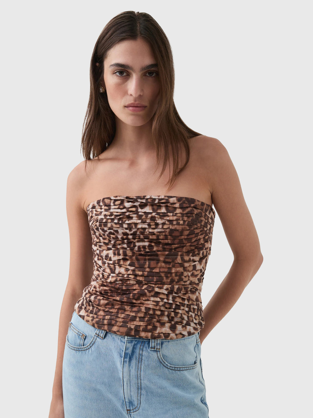 AJE Women's Sunbeam Ruched Bustier - Saint Bernard
