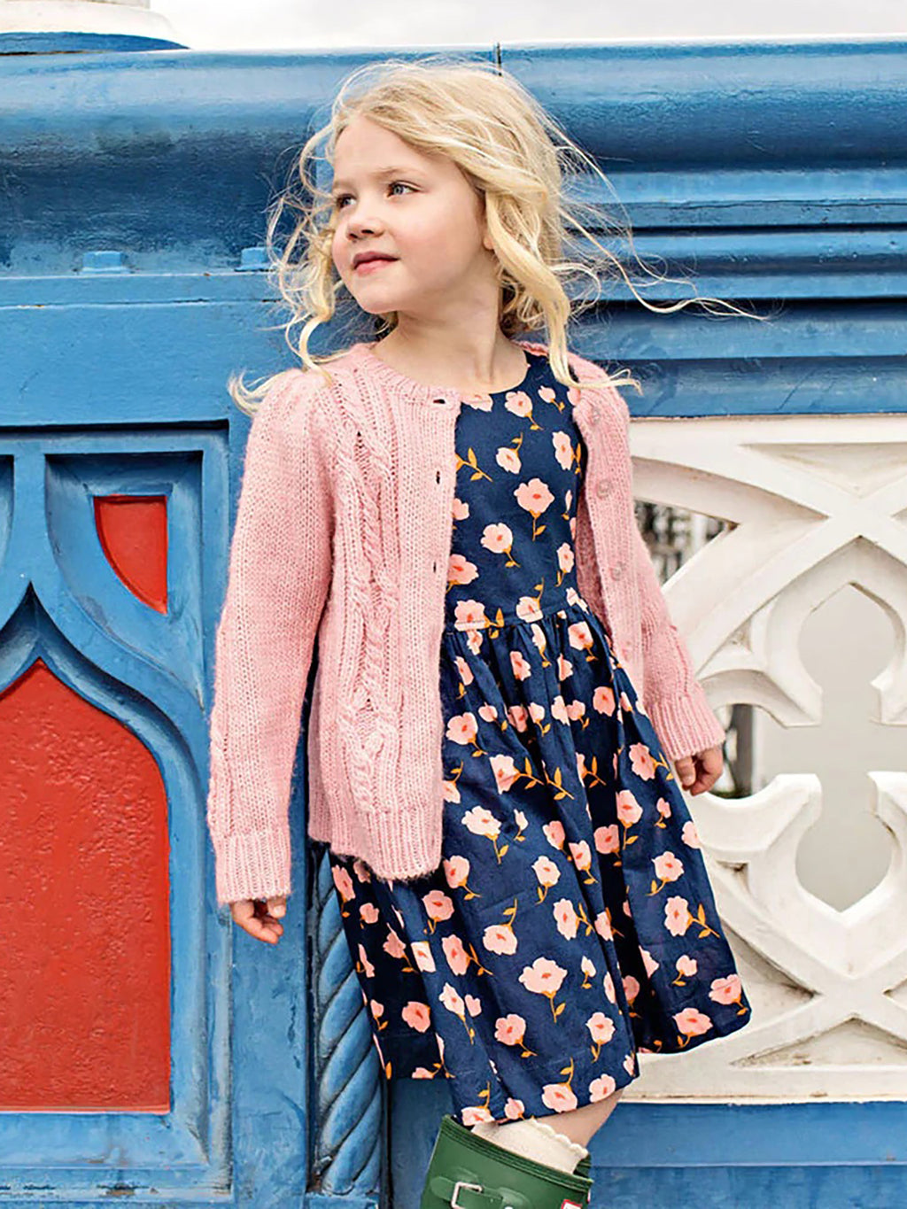 Pink Chicken Girls' Cable Constance Sweater - Saint Bernard