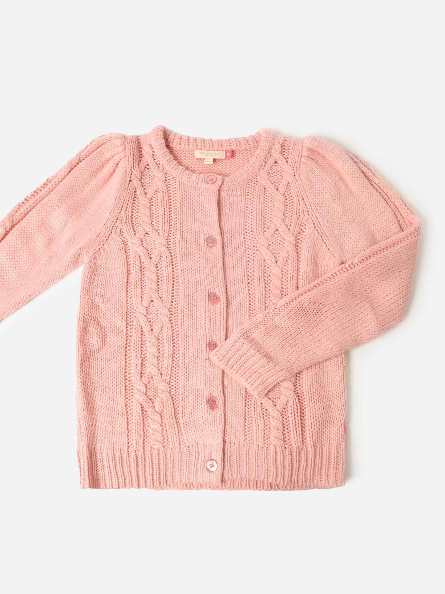 Pink Chicken Girls' Cable Constance Sweater