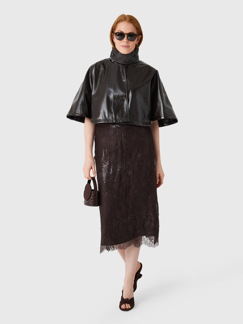 Berenice Women's Galea Faux Leather Cape - Saint Bernard