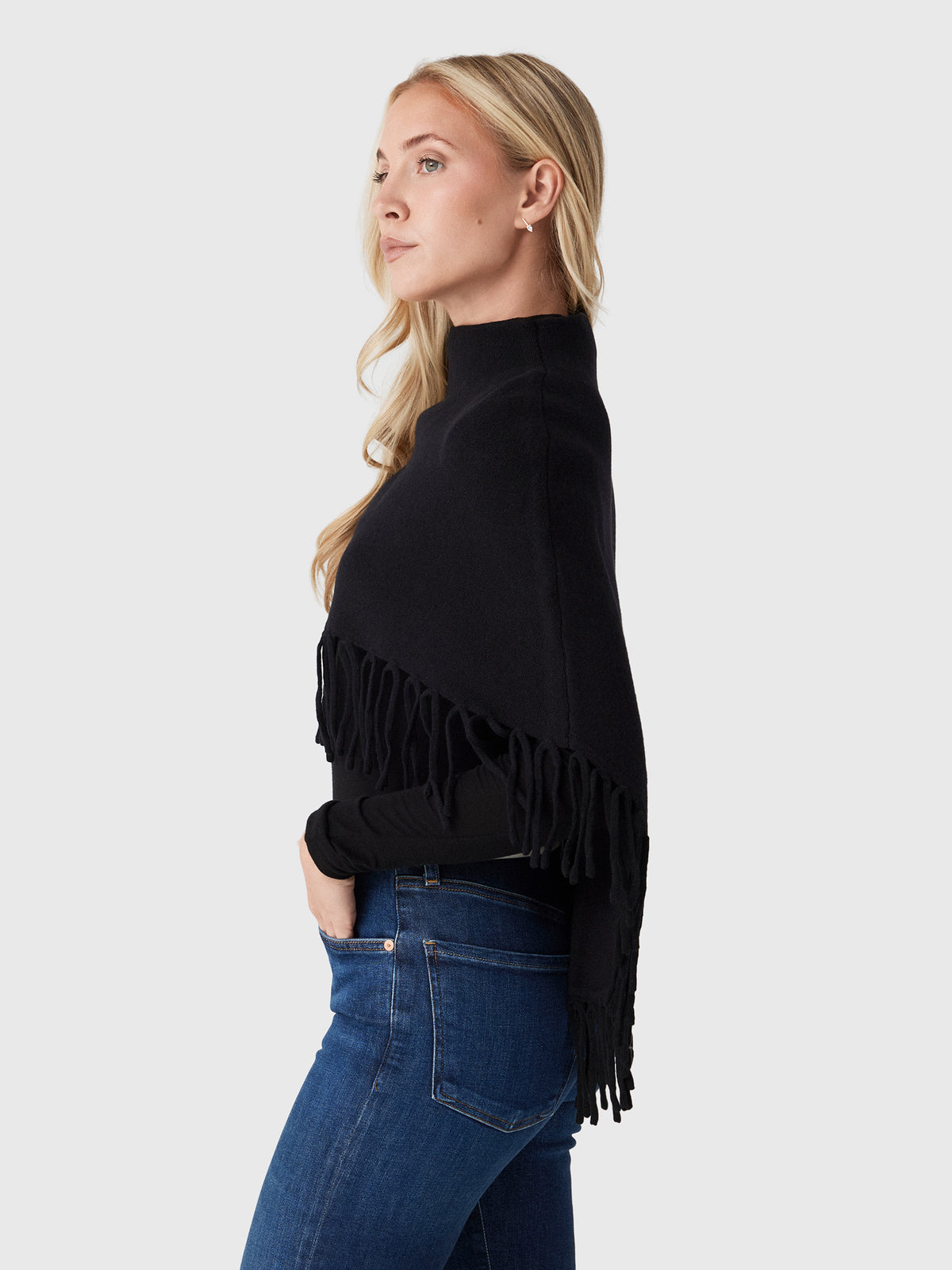 Berenice Women's Marmo Fringe Poncho - Saint Bernard