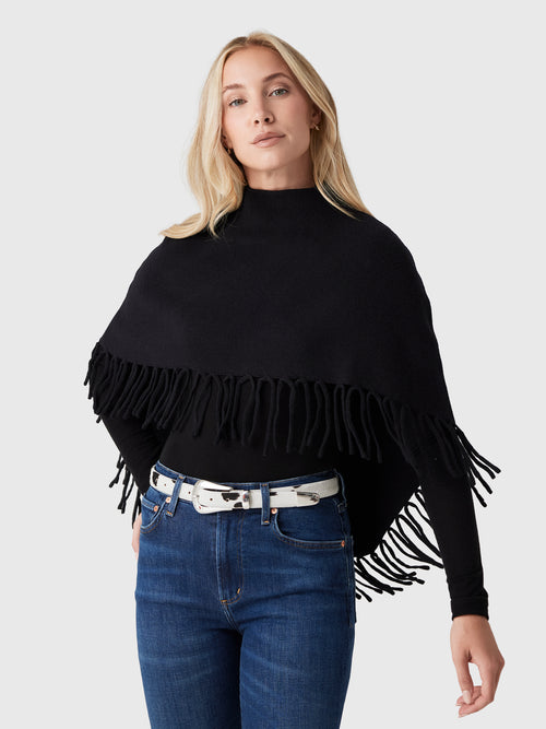 Berenice Women's Marmo Fringe Poncho - Saint Bernard