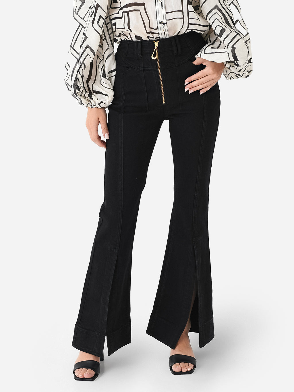 AJE Women's Lola Denim Wide Leg Jean - Saint Bernard