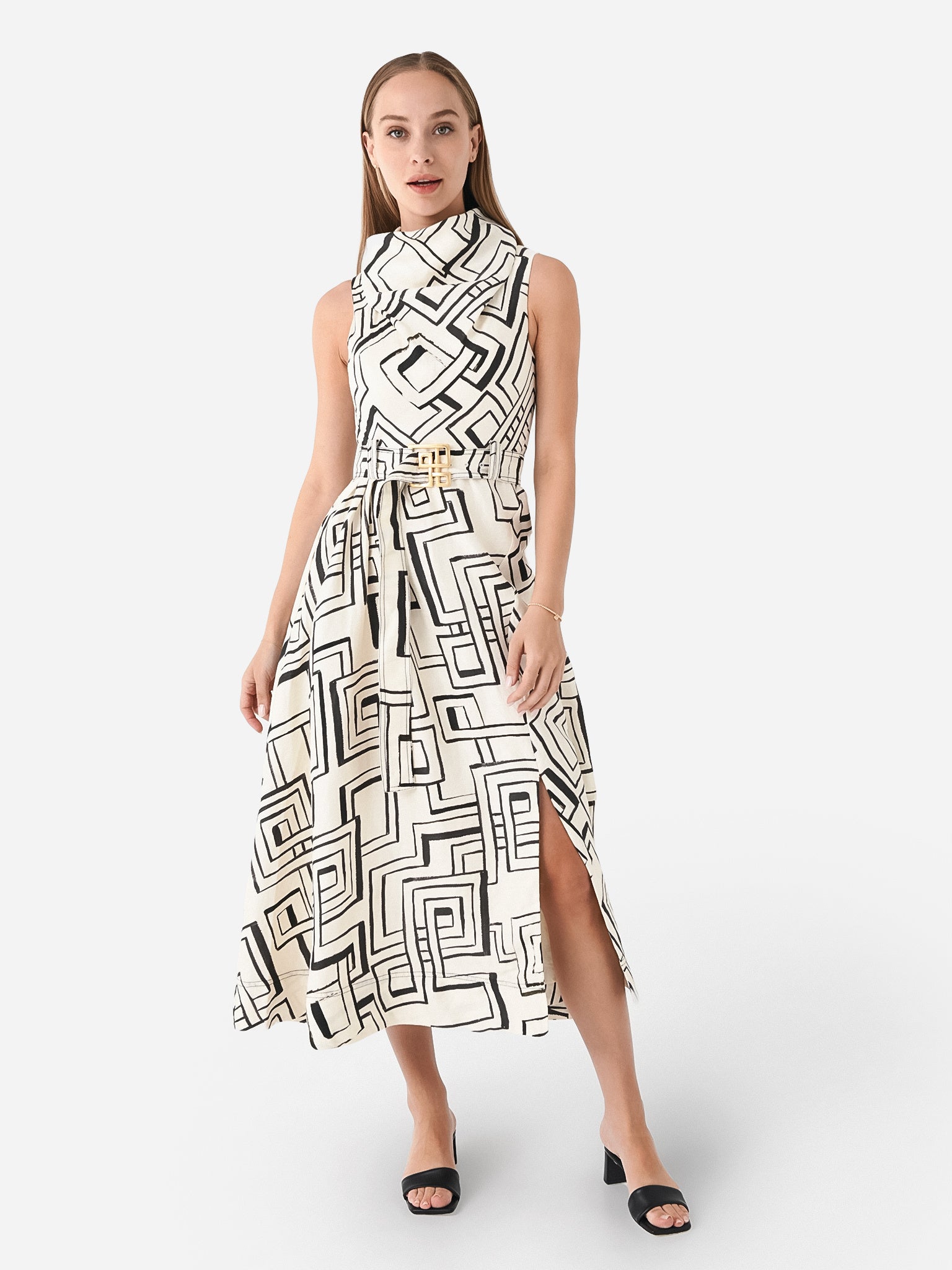 AJE Women's Amity Cowl Midi Dress - Saint Bernard