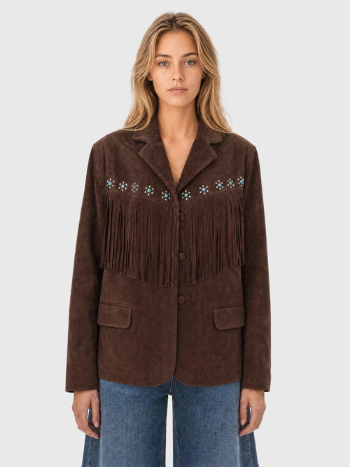 Berenice Women's Valenzo Suede Fringe Jacket